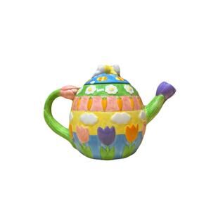 Cooks Club Springtime Tea Pot - Springtime Colors & Flowers & Bunnies